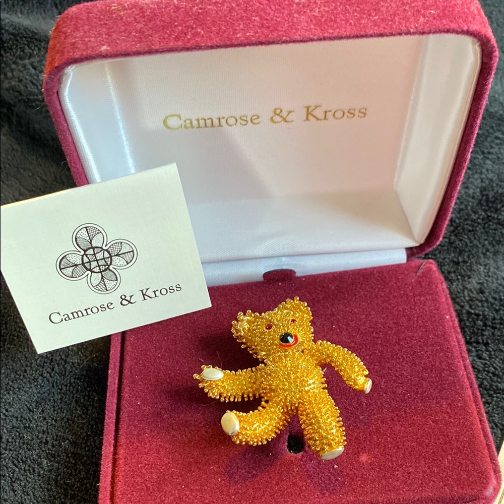 Camrose & Kross Gold Teddy Bear Brooch